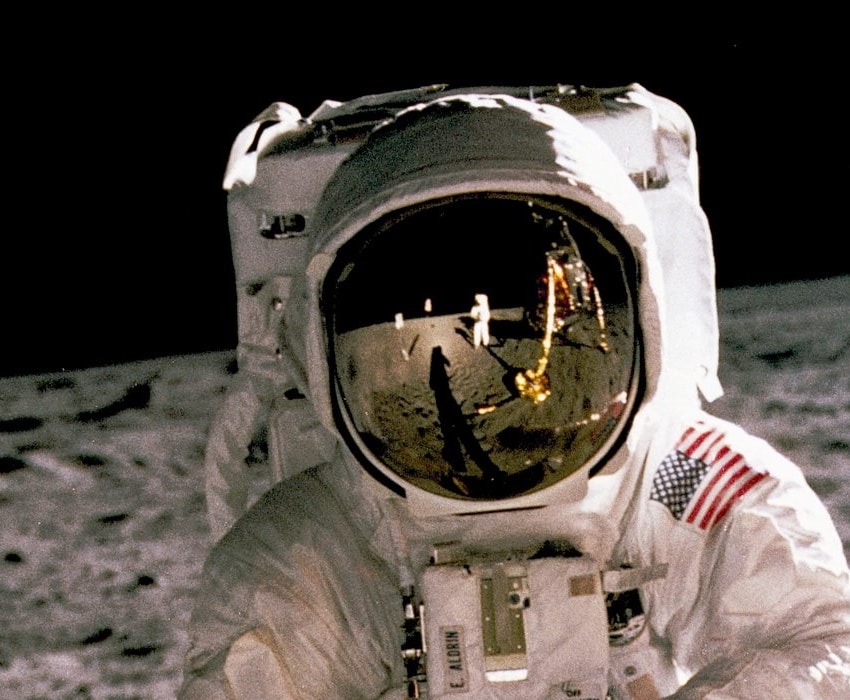 close-up of astronaut