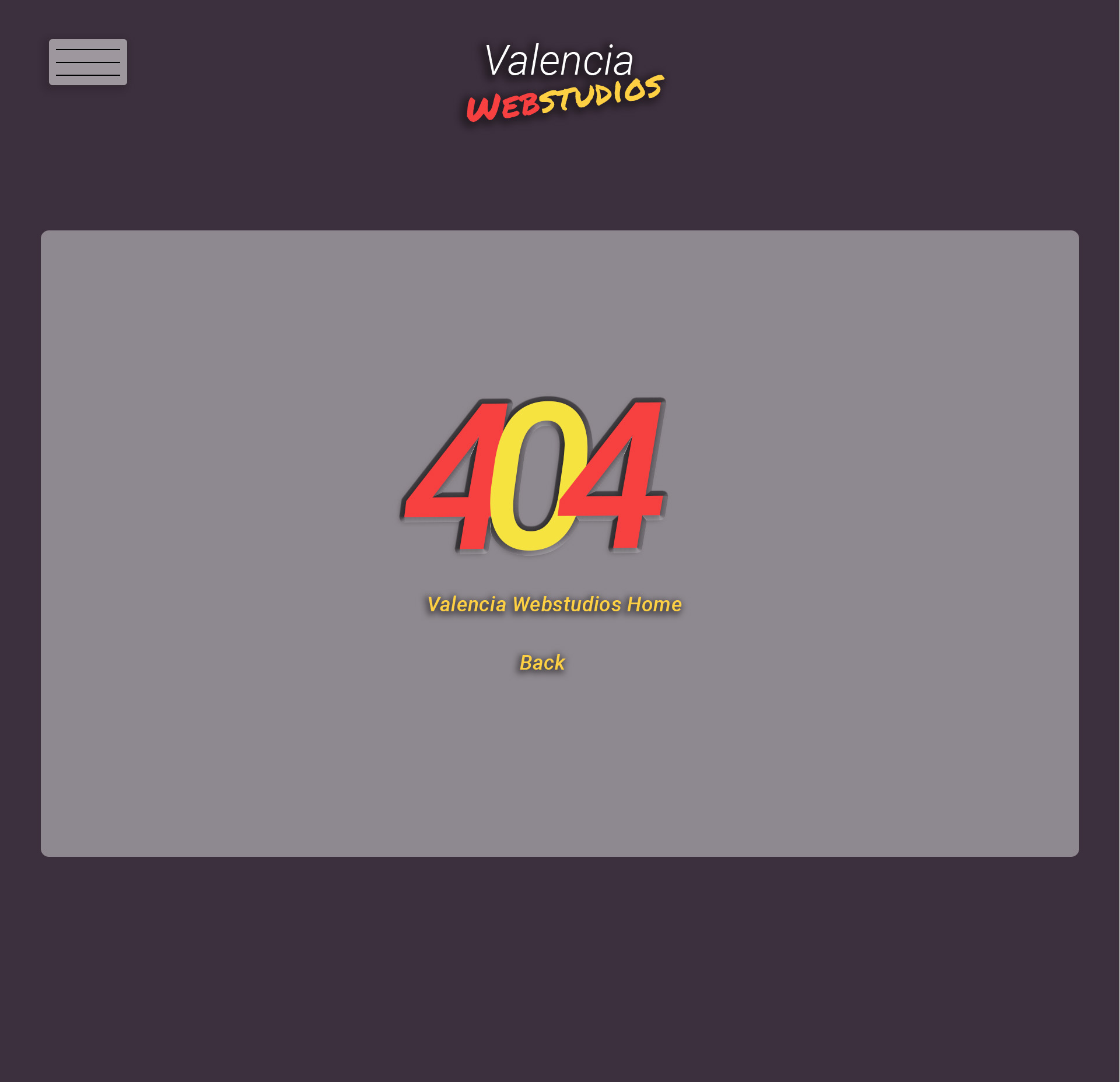Valenica Webstudio Error 404 Page