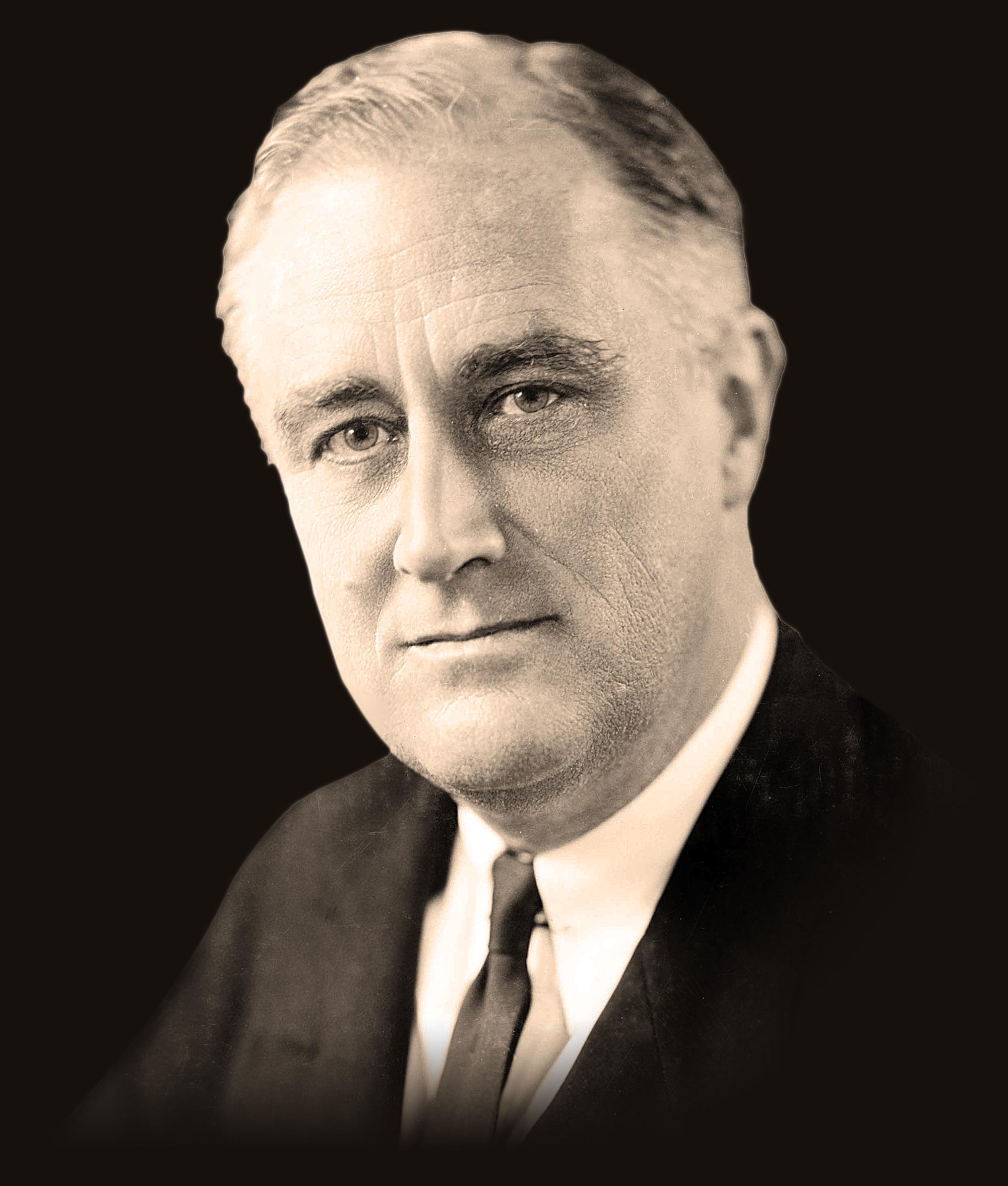 dramatic image of Franklin D Roosevelt bust